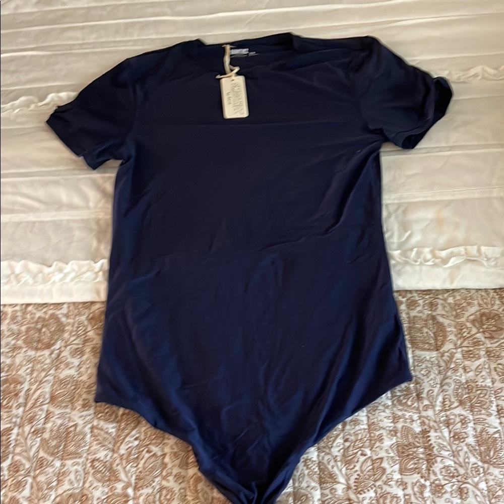 Aerie Asymmetrical Blue Bodysuit